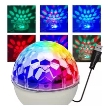 Mini Globo Jogo De Luzes Giratorio Festa Balada Dj Led Usb