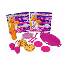 Set De Comiditas Barbie Pizza Party Miniplay Lelab 7243