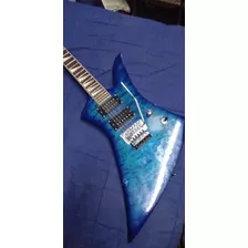 Guitarra Electrica Acord Explorer Con Floyd Rose Azul