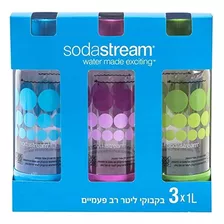 Original Sodastream Three Pack 1 Litro Botellas De Carbon -