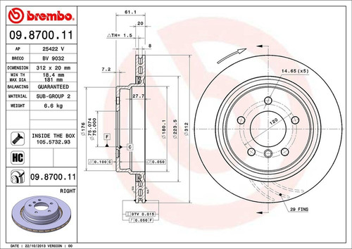 Disco Brembo Bmw 3 M3 3.0 1995 Tra Pza Foto 2