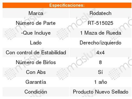 Maza Rueda Rdtch Delantera Ford F-350 99 Al 02 Foto 2