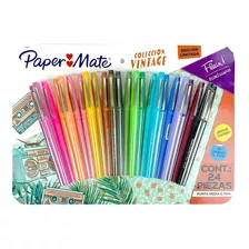 Marcadores Paper Mate Flair Coleccion Vintage X 24 Colores