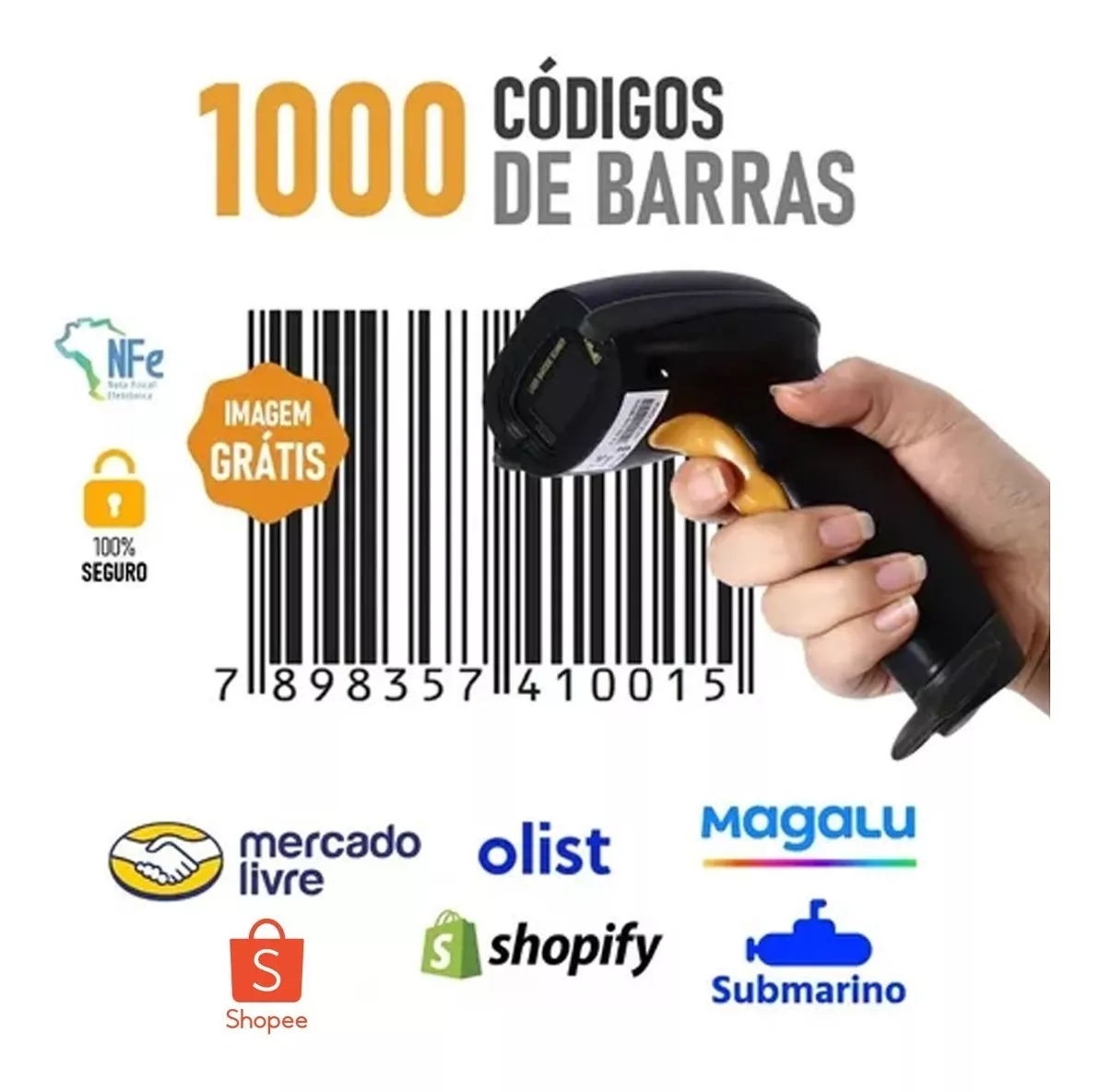 1000 Código De Barras Ean13 Br Produto Suporta Leitor