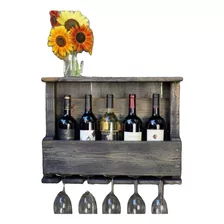 Repisa Cava Mini Bar Cantinera Madera Rustica Barnizada