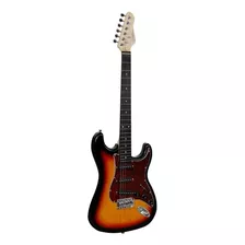 Guitarra Elétrica Giannini Standard G-100 De Choupo 3-tone Sunburst E Tortoise Shell Verniz Com Diapasão De Madeira Técnica
