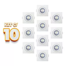 Kit 10x Spot Quad Embutir Led Taschibra 5w C/ 1 Ano Garantia