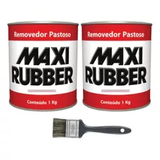 Kit 2 Removedor Tinta Maxi Rubber 1kg Esmalte Acrilica + Tri