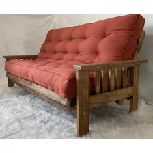 Futon Cama Sillon Nuevo 3 Cuerpos Colchon Gabardina Ecocuero