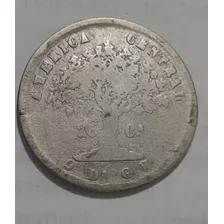 Moneda 25 Centavos 1864 Costa Rica, Buen Estado.