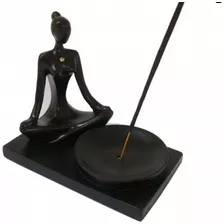 Incensário Resina Yogue Meditando 8cm Porta Incenso Vareta