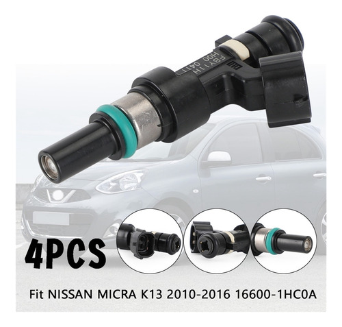 4 Inyectores De Combustible Para Nissan Micra K13 2010-2016 Foto 4