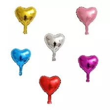 20 Uni Mini Balao 5 Polegadas Coração Metalizados Coloridos