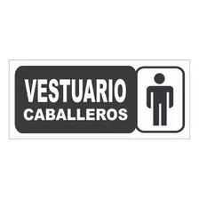 Cartel Vestuario Caballeros 30x14 Cm Alto Impacto