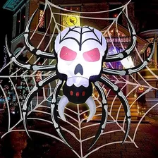 Araña De Calavera Inflable De Halloween De 6 Pies De A...