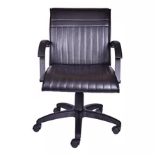 Silla De Escritorio De Outlet Malbec Bajo Gamer Ergonómica Negra Con Tapizado De Cuero Sintético