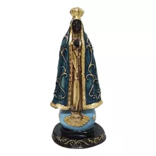 Imagem De Nossa Senhora Aparecida 20cm Gesso Azul Estatua