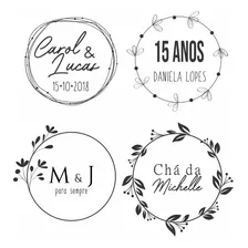 500 Adesivos Personalizados Vinil Transparente Casamento 3x3