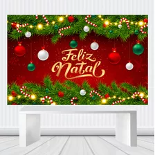 Painel Festa Feliz Natal Decoração 150x100cm Retangular Lona