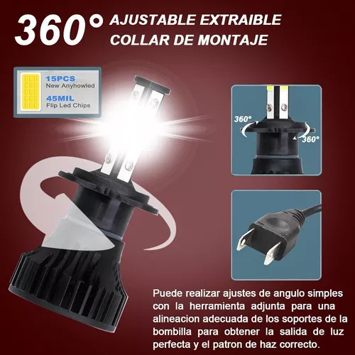 Kit De Foco Led H7 De 4 Lados De 20000 Lm Para Volkswagen 60 Foto 6