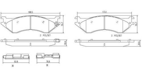 Balata Brembo Ram 3500 5.9 2003 2004 2005 2006 2007 Foto 2