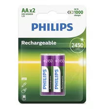 Pilas Recargables Aa Pack X2 2450 Mah Philips ( 2 Unidades )