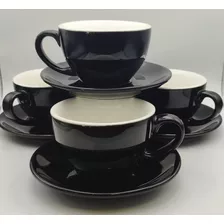 Set Barista 4 Tazas Y Platos 5oz Barista Café Especialidad 