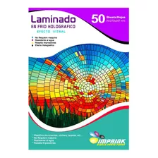 Laminado En Frio Transparente Holografico Vitral A4/50 Hojas