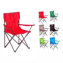 Silla Sillon Plegable Camping Playa Porta Vaso Modelo3 Color Rojo