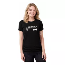 Camiseta Feminina Babylook Passeador De Cães Mod2 Dog Walker