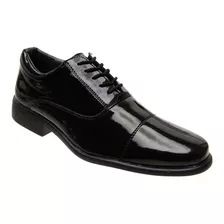 Sapato Social Militar Preto Masculino Cadarço 