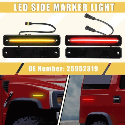 4 Luces De Marcador Lateral Led Para Hummer H2 2003-2009 Foto 2