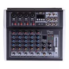 Consola Mixer Potenciado Parquer 6 Canales 125w Por Lado