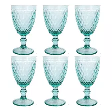 Bela Home Jogo De 6 Taças Bonjour Azul Tiffany 300 Ml