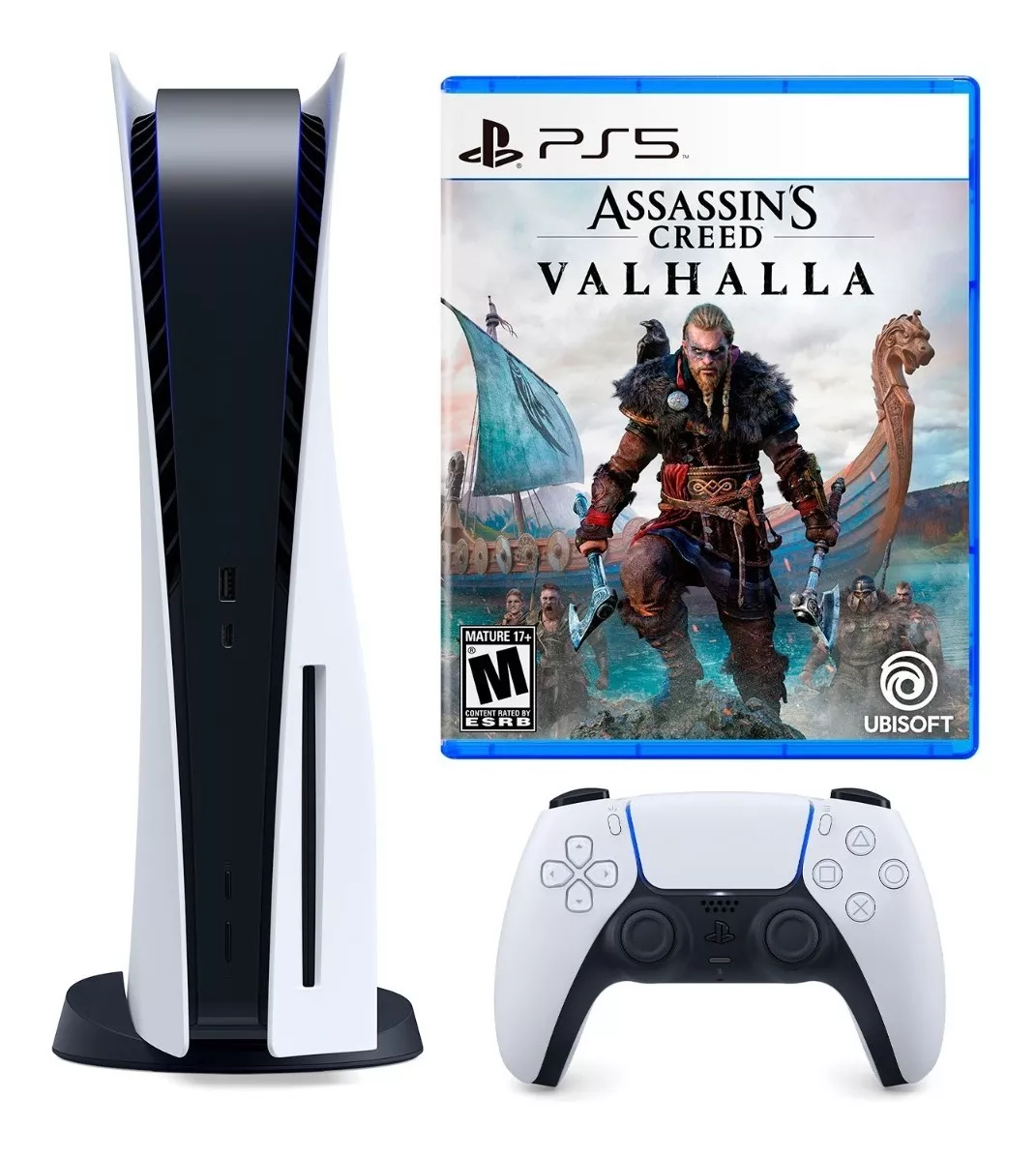Consola Ps5 Con Lector De Discos + Assassins Creed Valhalla
