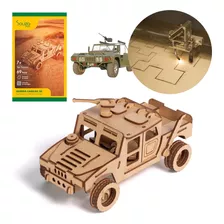 Quebra-cabeça 3d Jipe Hummer De Guerra 69 Peças - Mdf