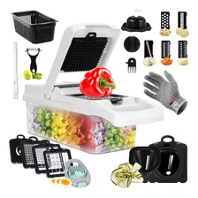 Kit De Picador De Verduras Rallador 20 In 1 Con Cesta+guante