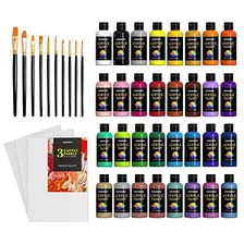 Set De Pintura Acrílica 32 Colores Botellas De 2 Oz (6...