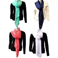 Pashmina Unicolor.- Suave.- Por Mayor 6 Unidades.-