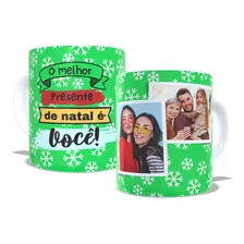 Caneca Personalizada Natal C/ Nome Foto + Embalagem Presente