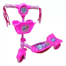 Patinete Patrulha Canina Cesta Musical Infantil 3 Rodas