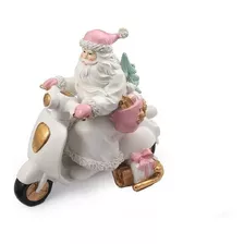 Adorno Navideño Santa Moto 20cm Polyresin Decoracion Navidad