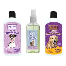 Kit Higiene Shampoo Condicionador Colônia Pet Care Petisse 