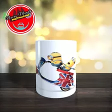 Taza Blanca De Los Minions En Motocicleta