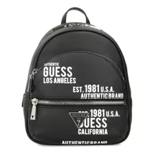 Mochila Guess Pequeña Negra Con Letras