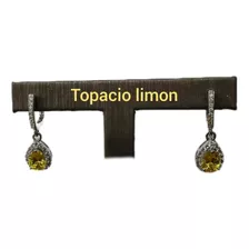 Aretes De Plata 925 Topacio Limón 