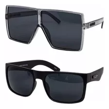 2 Lentes De Sol Kush Cuadrado Negro Ahumado Caras Grandes