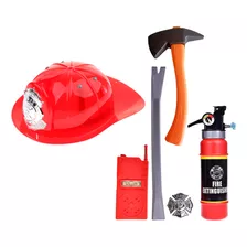 Set Bombero Casco Herramientas Para Niños Juguete Bombero