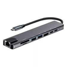 Adaptador Usb C Hub Para Mac Y Pc 8 En 1 Hdmi Usb 3.0 Variantes: Unico