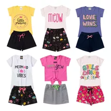 Kit 8 Peças De Roupa Infantil Menina = 4 Conjuntos